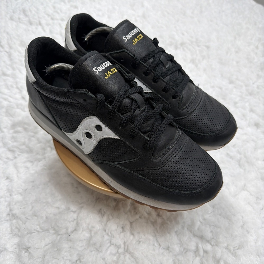 Saucony Mens 12 Jazz Original Black White Gum Casual Lifestyle Daily Sneaker